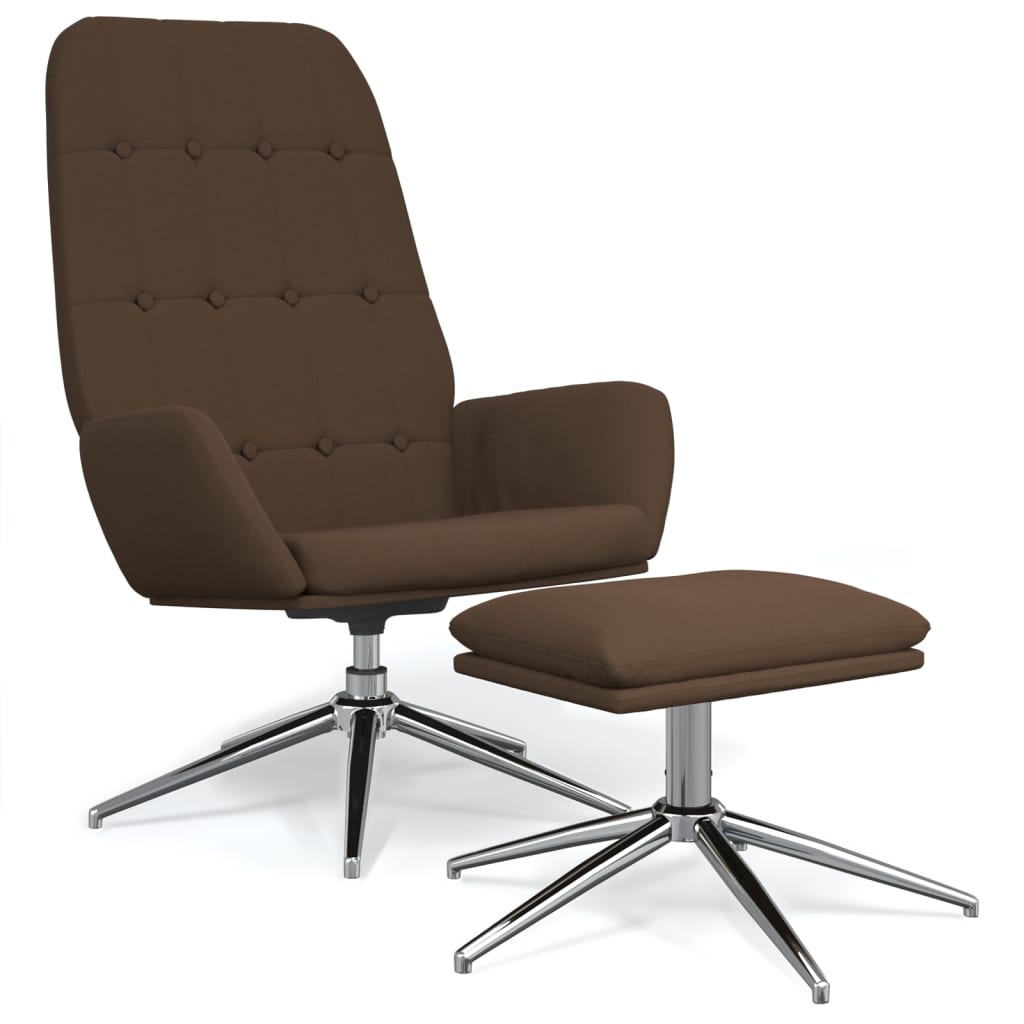 Relaxsessel mit Hocker Braun Mikrofasergewebe