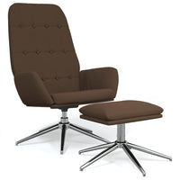 Thumbnail for Relaxsessel mit Hocker Braun Mikrofasergewebe
