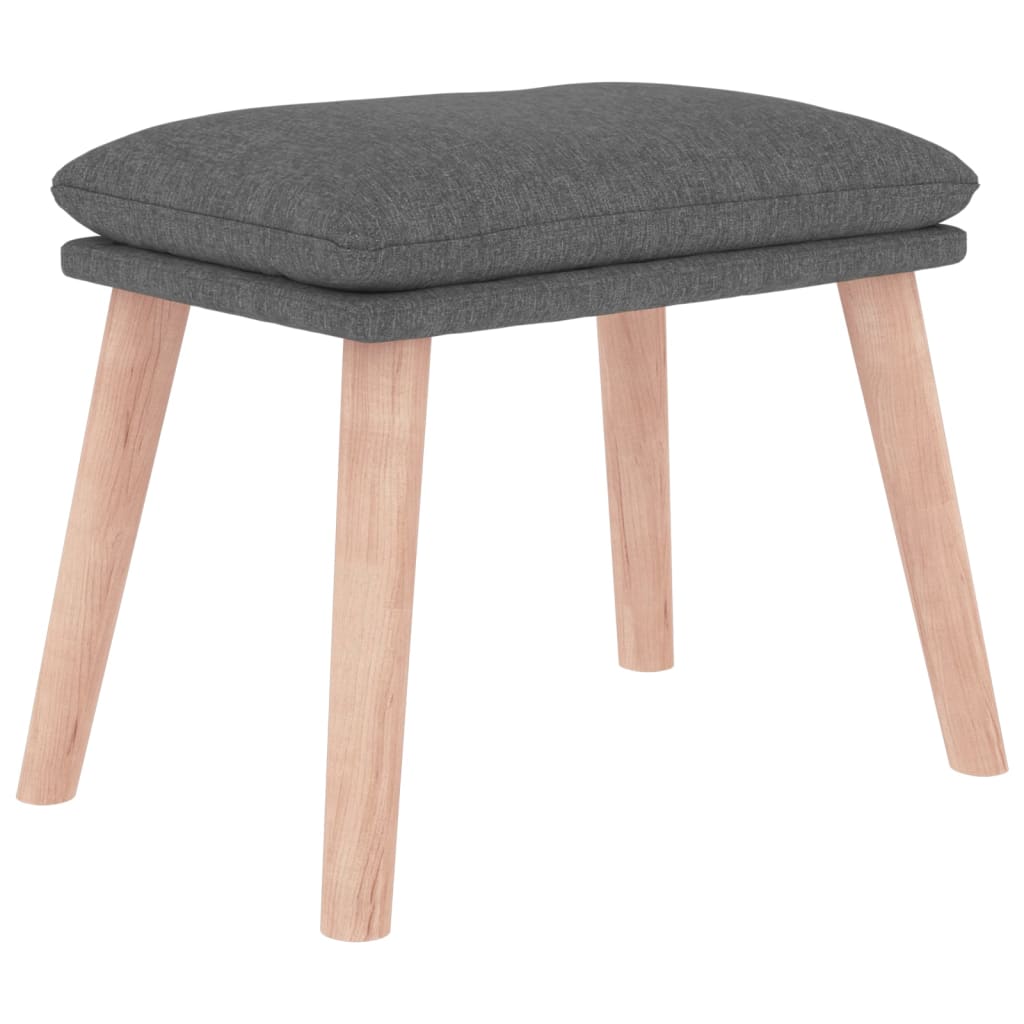 Schaukelsessel mit Hocker Hellgrau Stoff