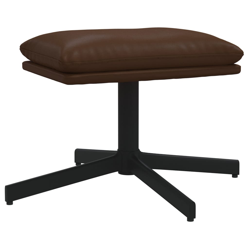 Relaxsessel mit Hocker Glänzend Braun Kunstleder