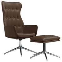 Thumbnail for Relaxsessel mit Hocker Glänzend Braun Kunstleder
