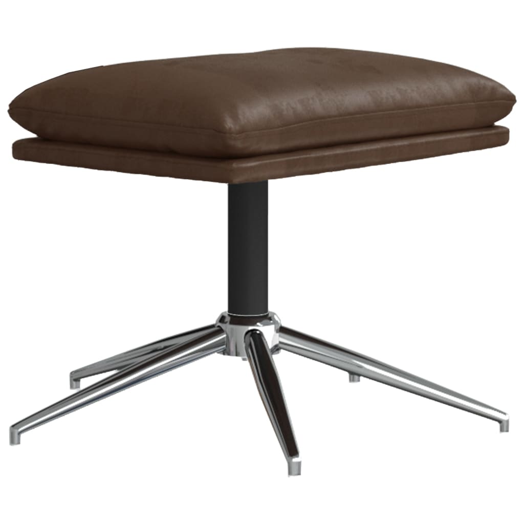 Relaxsessel mit Hocker Glänzend Braun Kunstleder