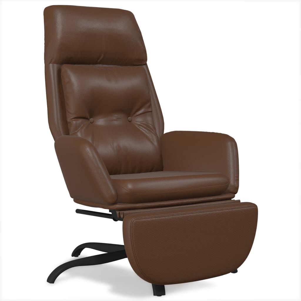 Relaxsessel mit Fußstütze Glänzend Braun Kunstleder