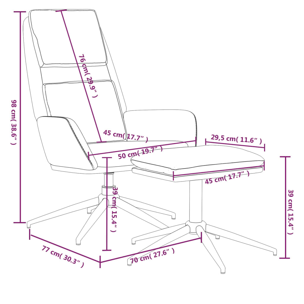 Relaxsessel mit Hocker Braun Mikrofasergewebe