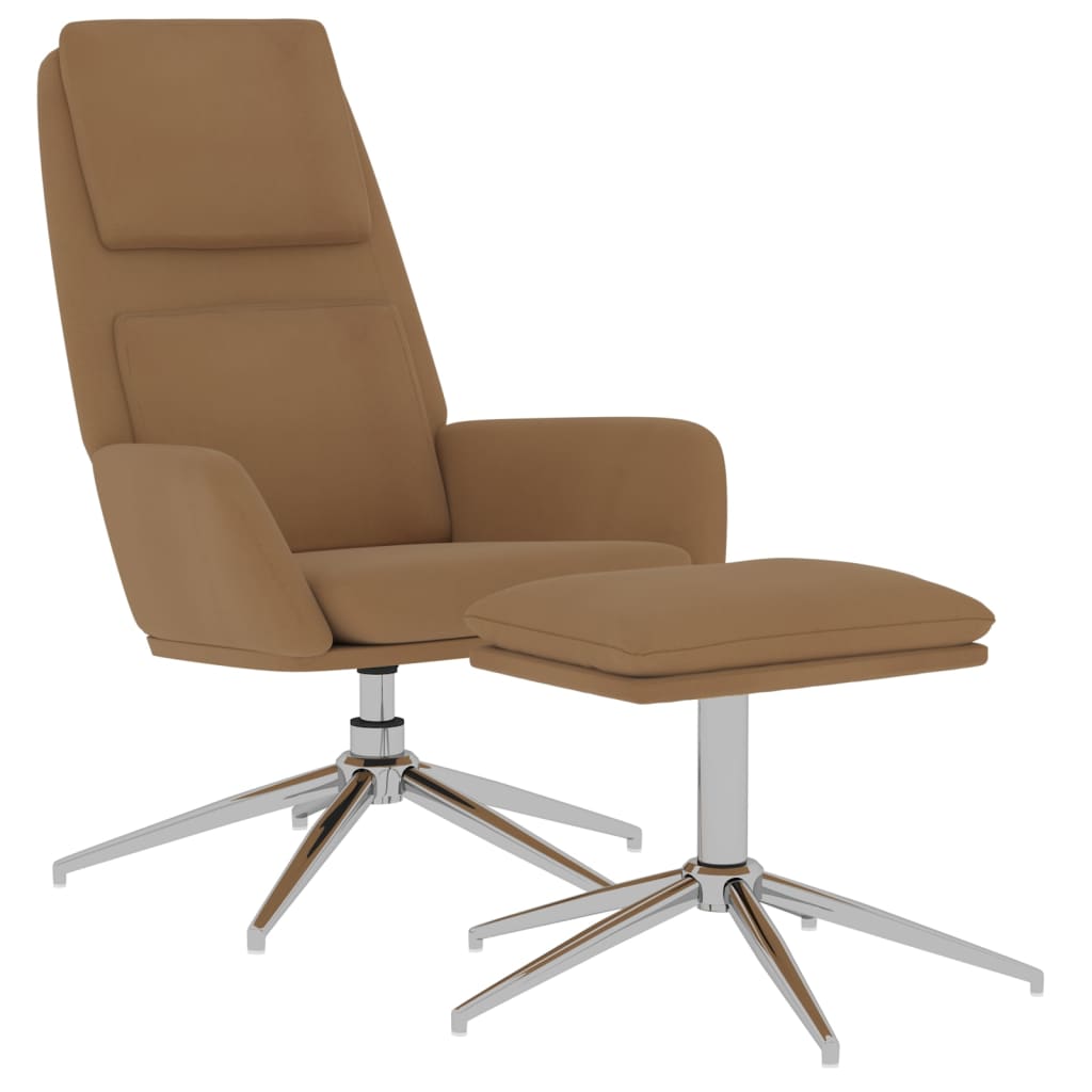 Relaxsessel mit Hocker Taupe Mikrofasergewebe