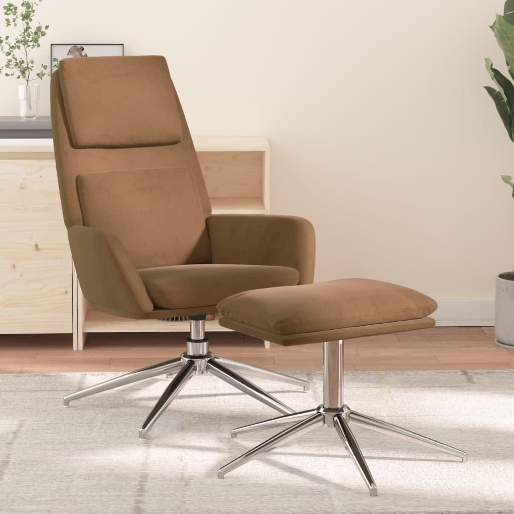 Relaxsessel mit Hocker Taupe Mikrofasergewebe