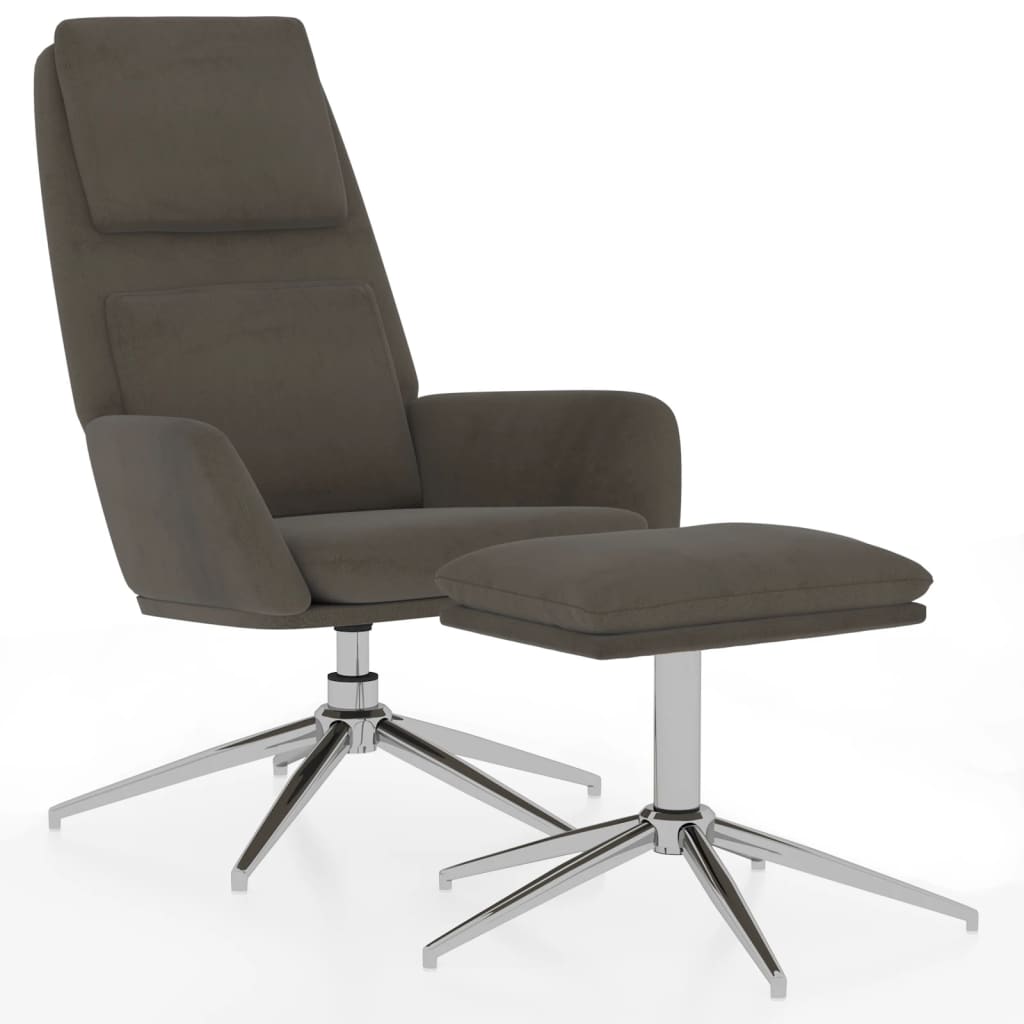 Relaxsessel mit Hocker Dunkelgrau Mikrofasergewebe