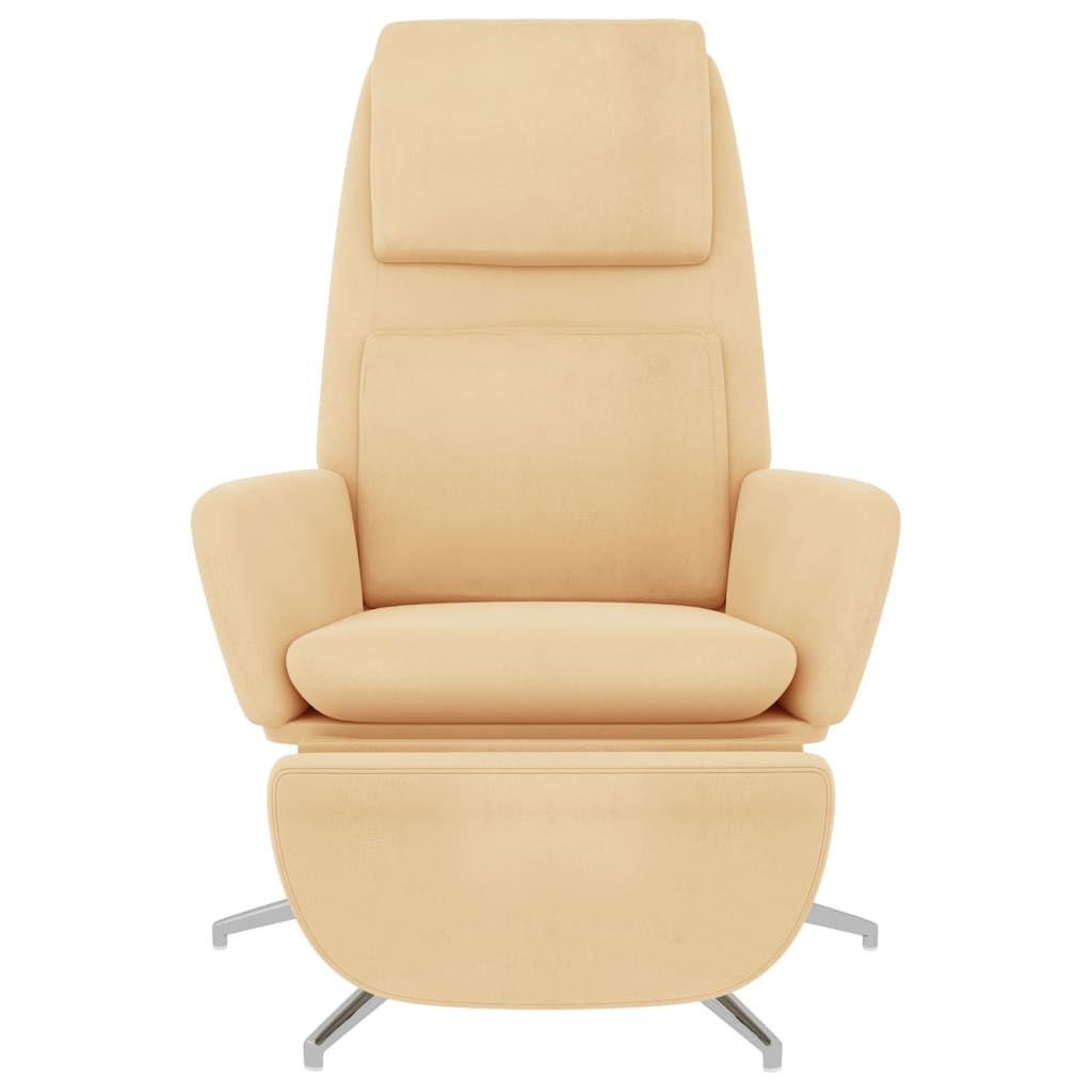 Relaxsessel mit Fußstütze Creme Mikrofasergewebe