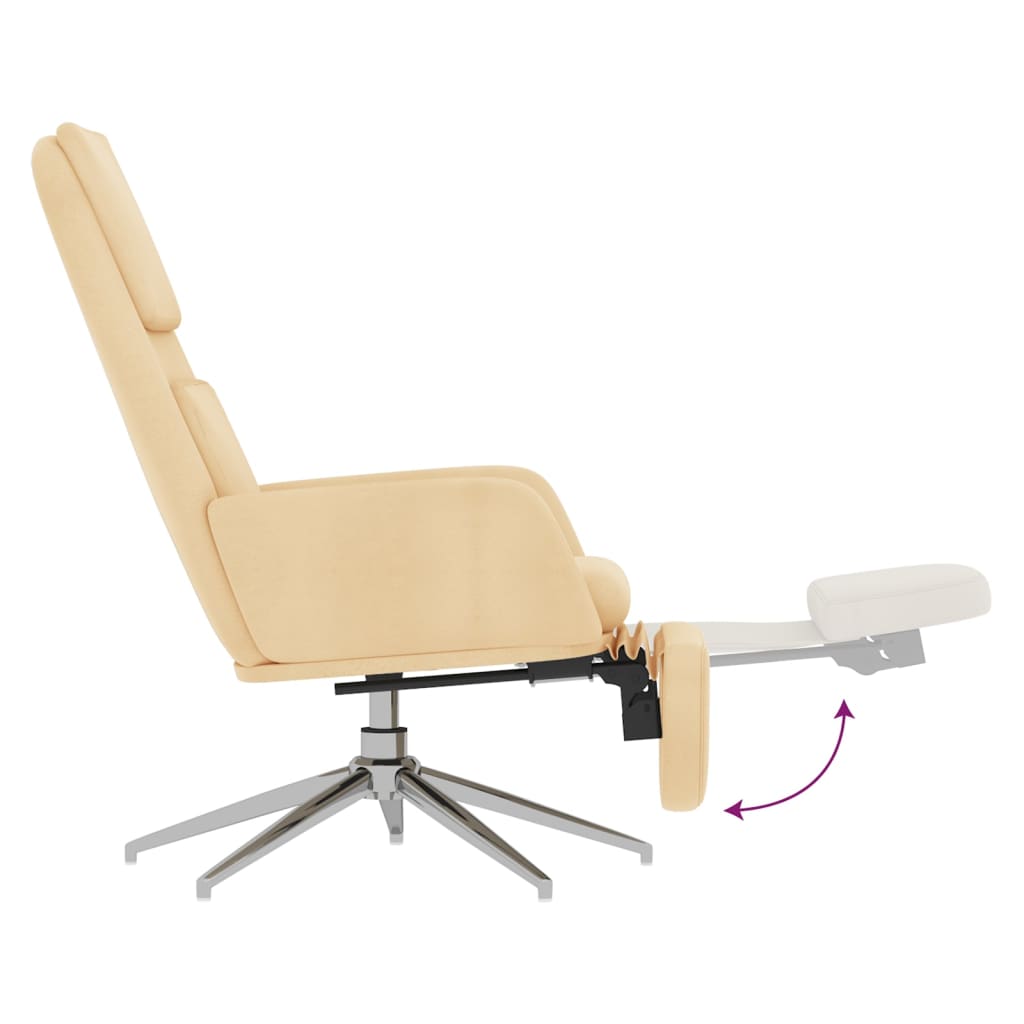 Relaxsessel mit Fußstütze Creme Mikrofasergewebe