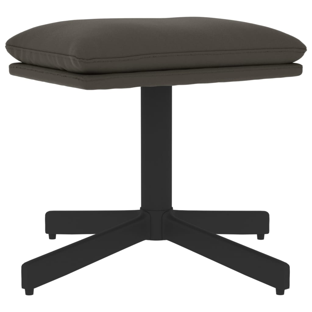 Relaxsessel mit Hocker Dunkelgrau Samt