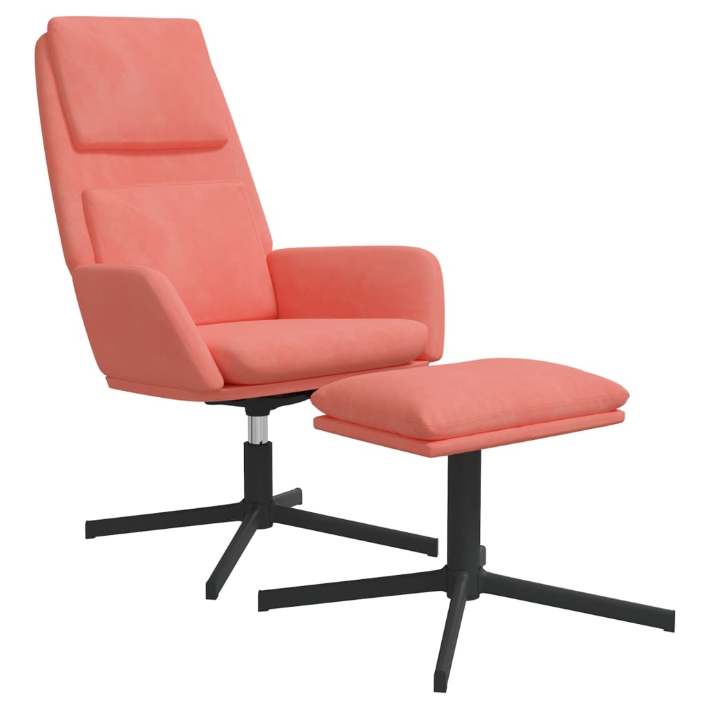 Relaxsessel mit Hocker Rosa Samt