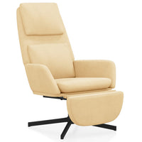 Thumbnail for Relaxsessel mit Fußstütze Cremeweiß Samt