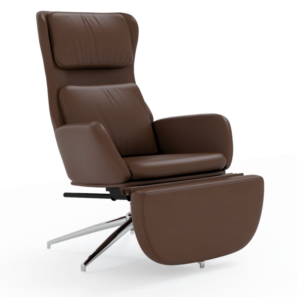 Relaxsessel mit Fußstütze Glänzend Braun Kunstleder