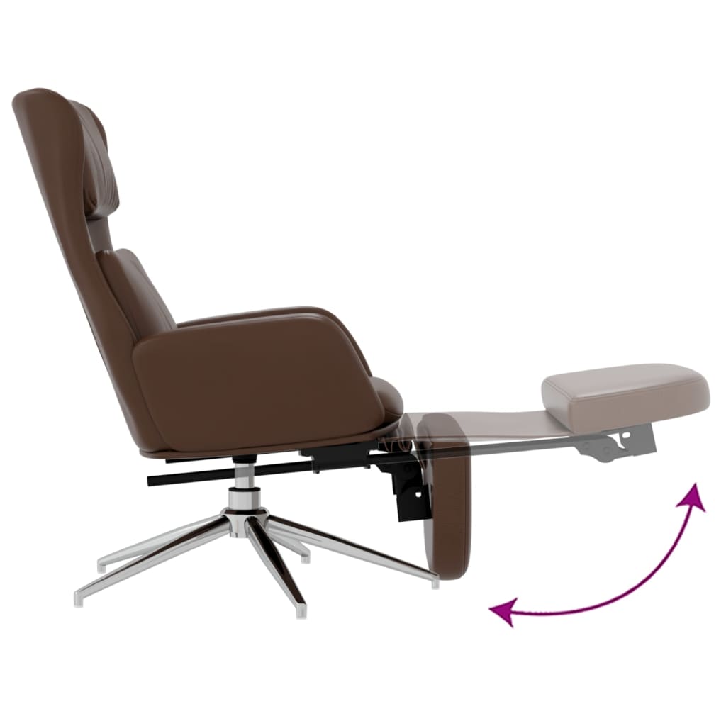 Relaxsessel mit Fußstütze Glänzend Braun Kunstleder