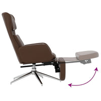 Thumbnail for Relaxsessel mit Fußstütze Glänzend Braun Kunstleder