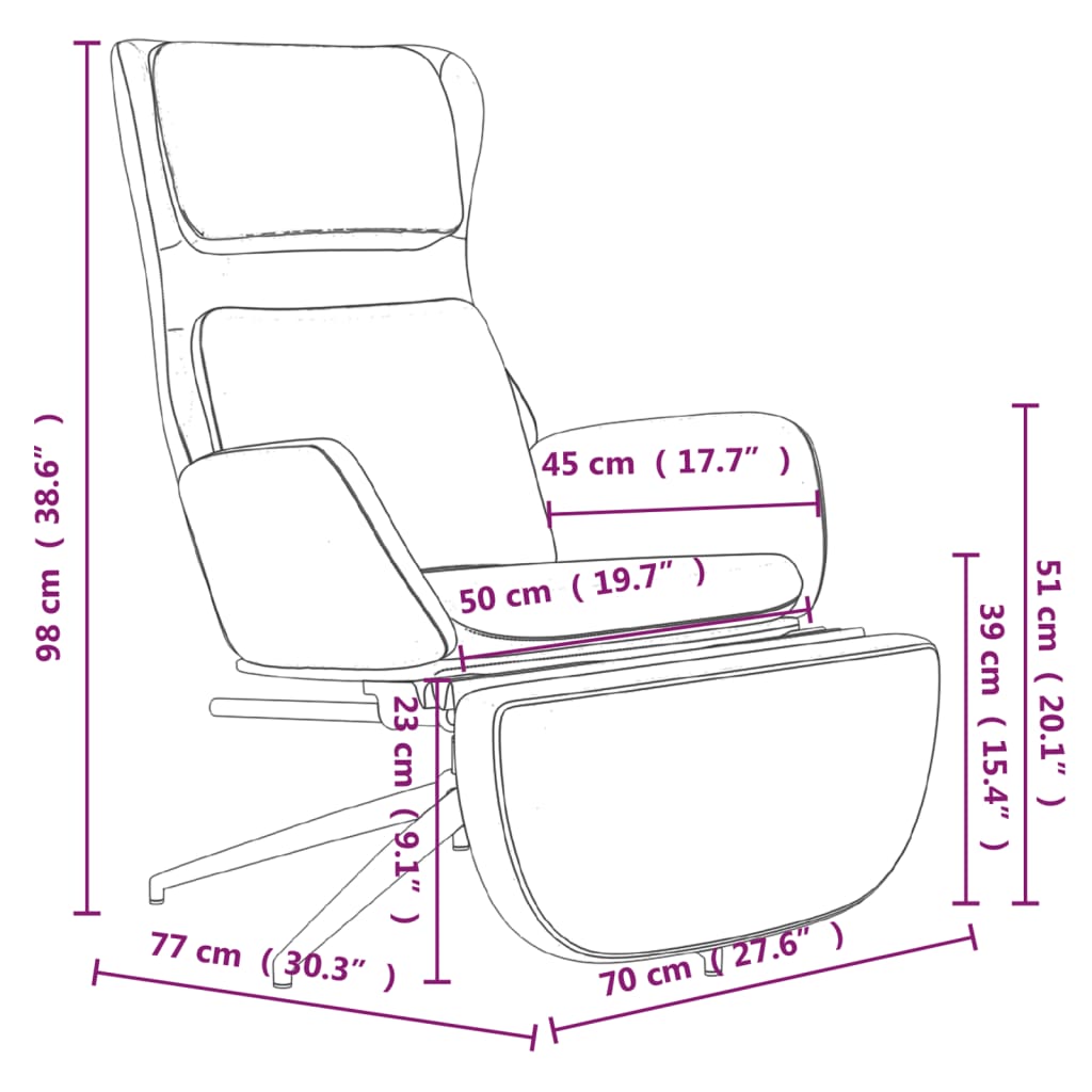 Relaxsessel mit Fußstütze Glänzend Braun Kunstleder