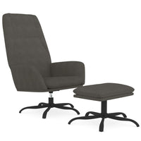 Thumbnail for Relaxsessel mit Hocker Dunkelgrau Samt