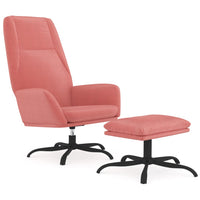 Thumbnail for Relaxsessel mit Hocker Rosa Samt