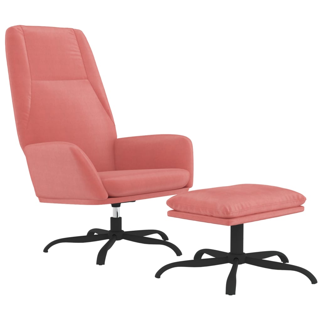 Relaxsessel mit Hocker Rosa Samt