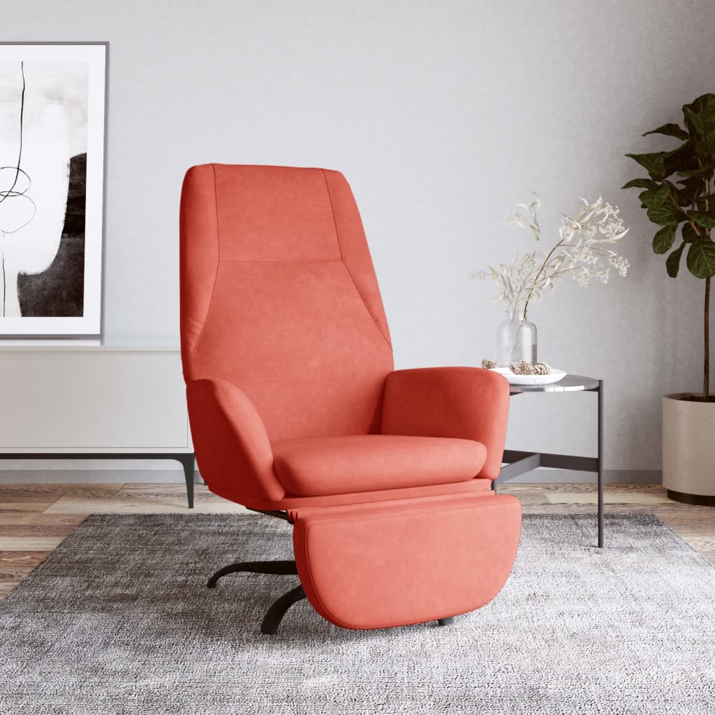 Relaxsessel mit Fußstütze Rosa Samt