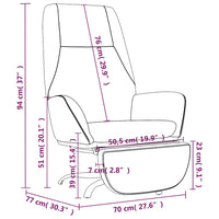 Thumbnail for Relaxsessel mit Fußstütze Braun Samt