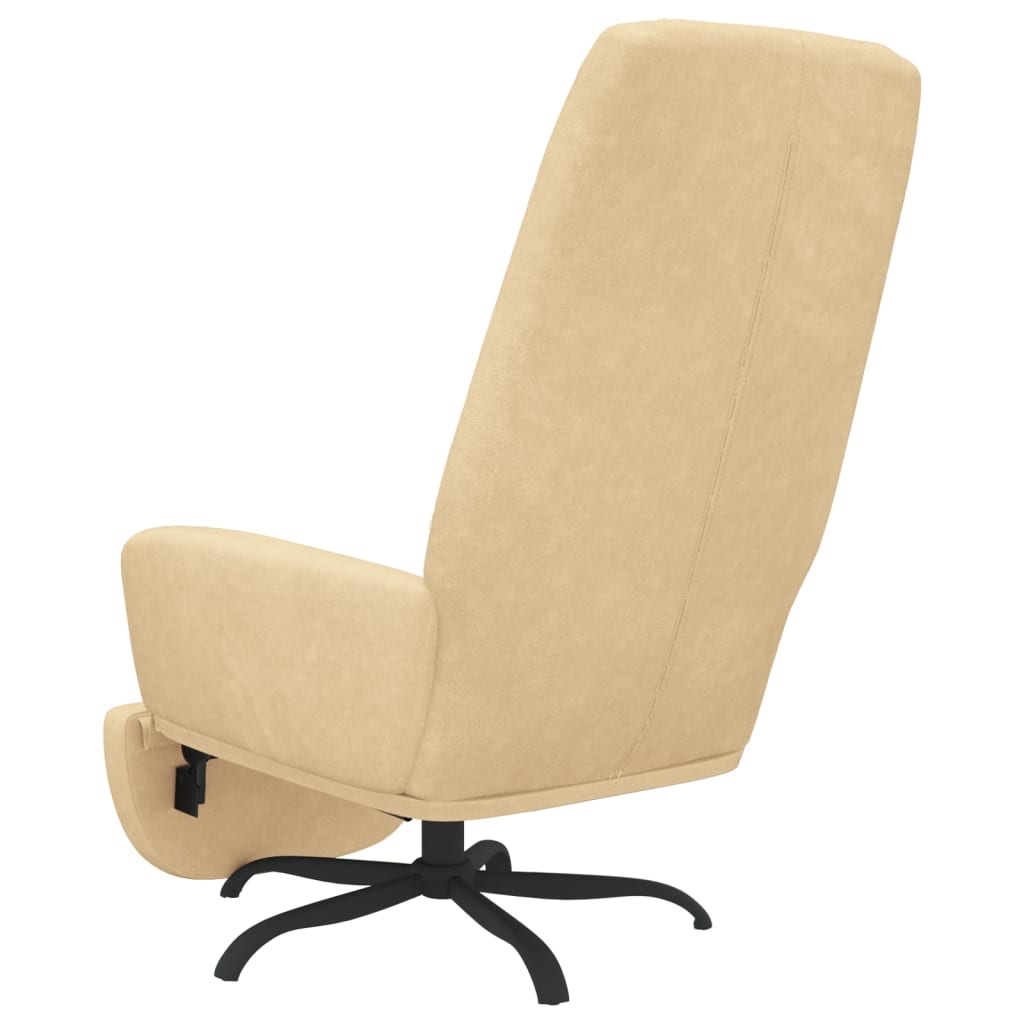 Relaxsessel mit Fußstütze Cremeweiß Samt