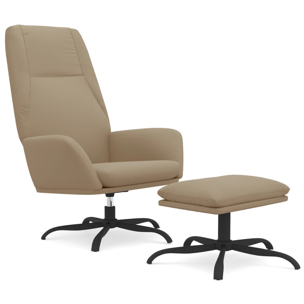 Relaxsessel mit Hocker Hellgrau Mikrofasergewebe