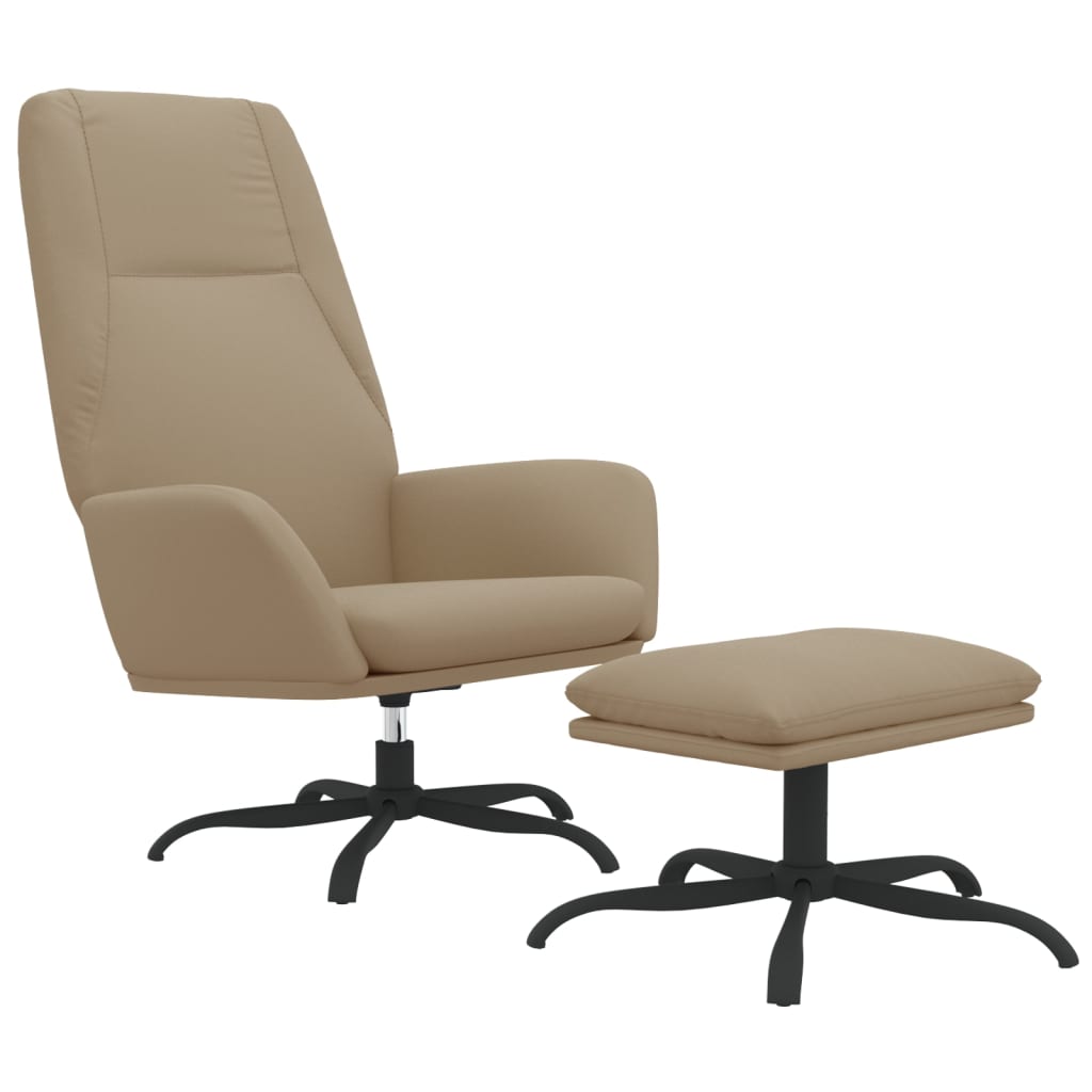 Relaxsessel mit Hocker Hellgrau Mikrofasergewebe