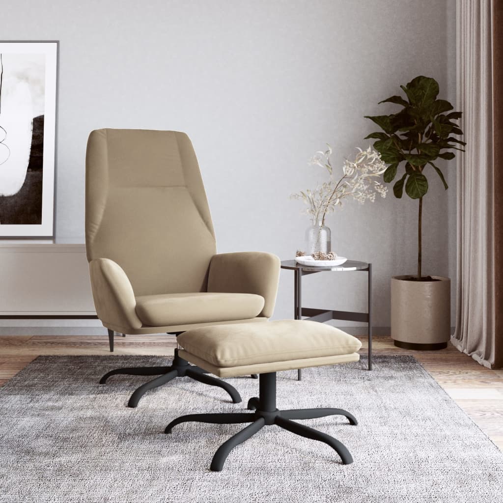 Relaxsessel mit Hocker Hellgrau Mikrofasergewebe