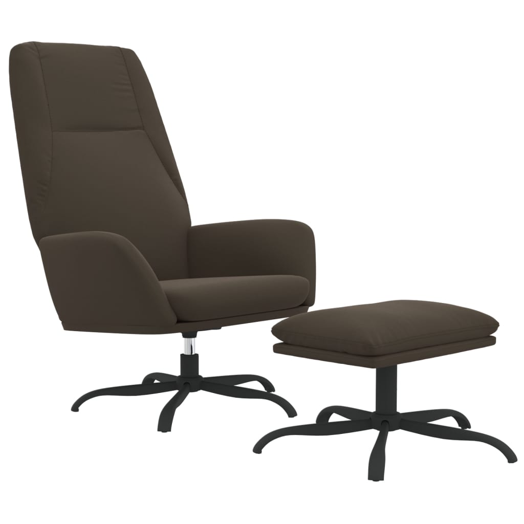 Relaxsessel mit Hocker Dunkelgrau Mikrofasergewebe