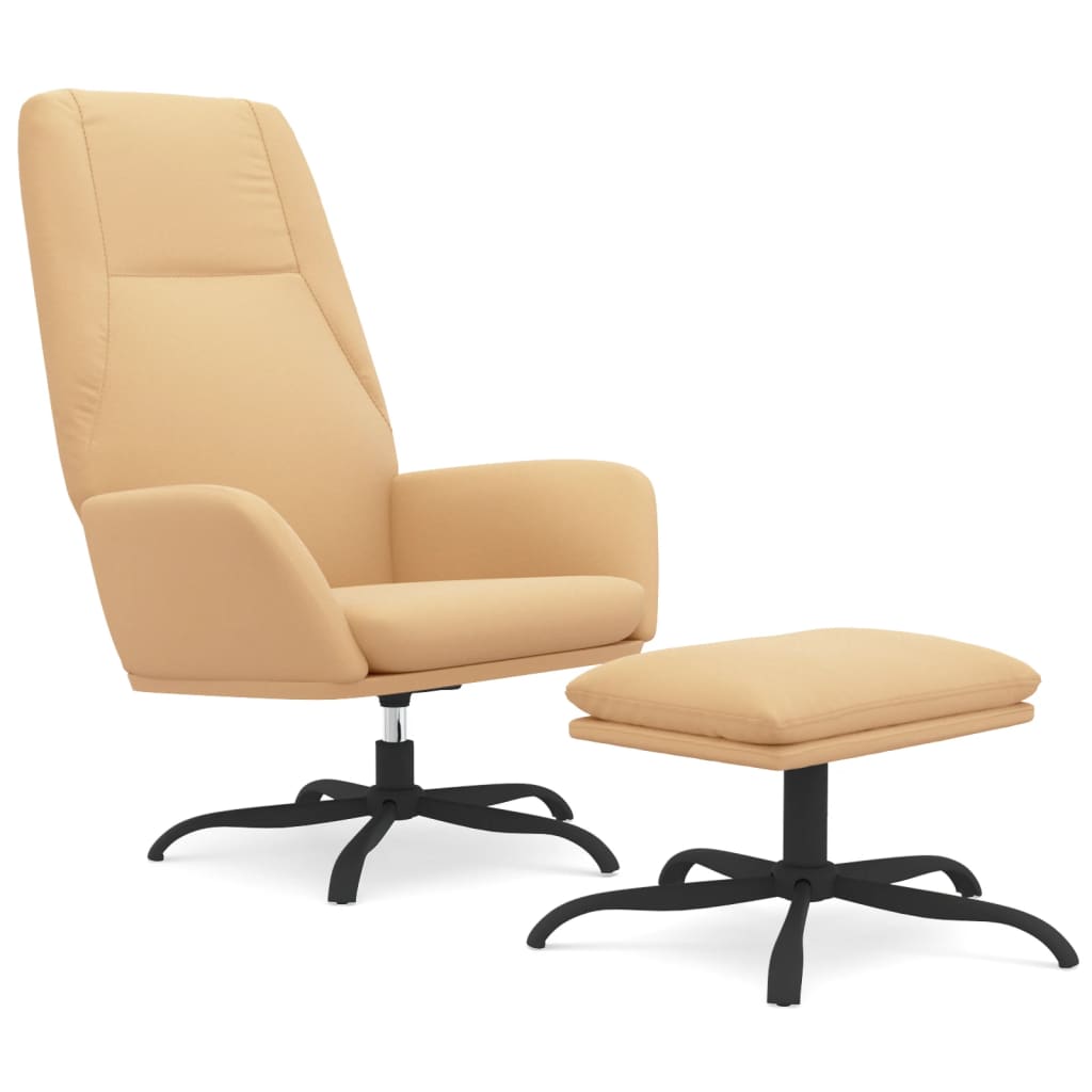 Relaxsessel mit Hocker Creme Mikrofasergewebe