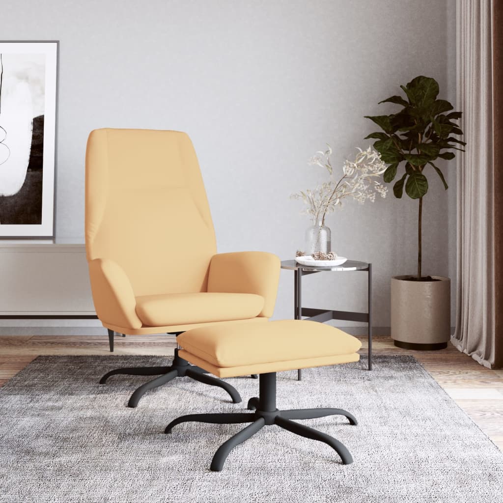 Relaxsessel mit Hocker Creme Mikrofasergewebe