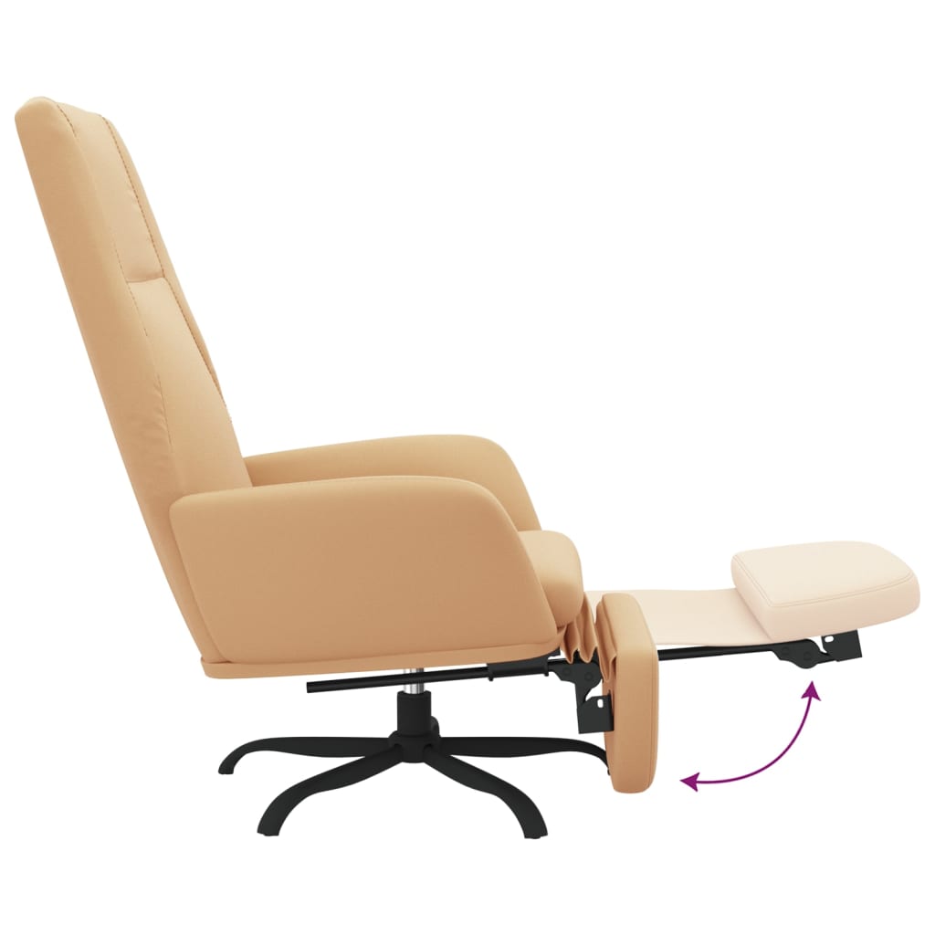 Relaxsessel mit Fußstütze Creme Mikrofasergewebe