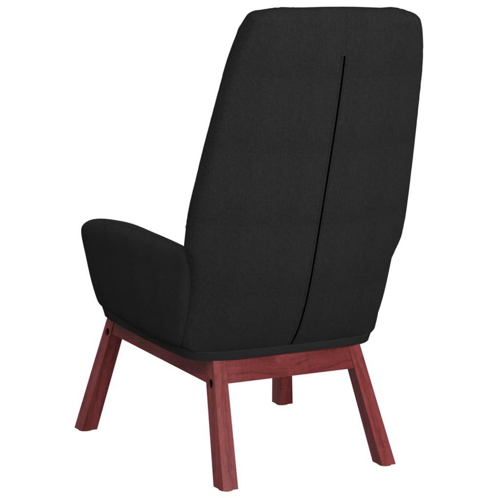 Relaxsessel mit Hocker Schwarz Stoff