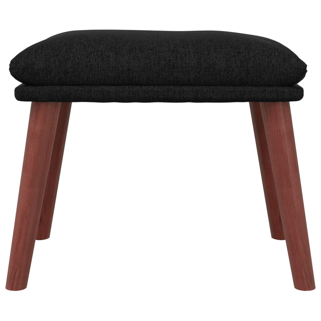 Relaxsessel mit Hocker Schwarz Stoff