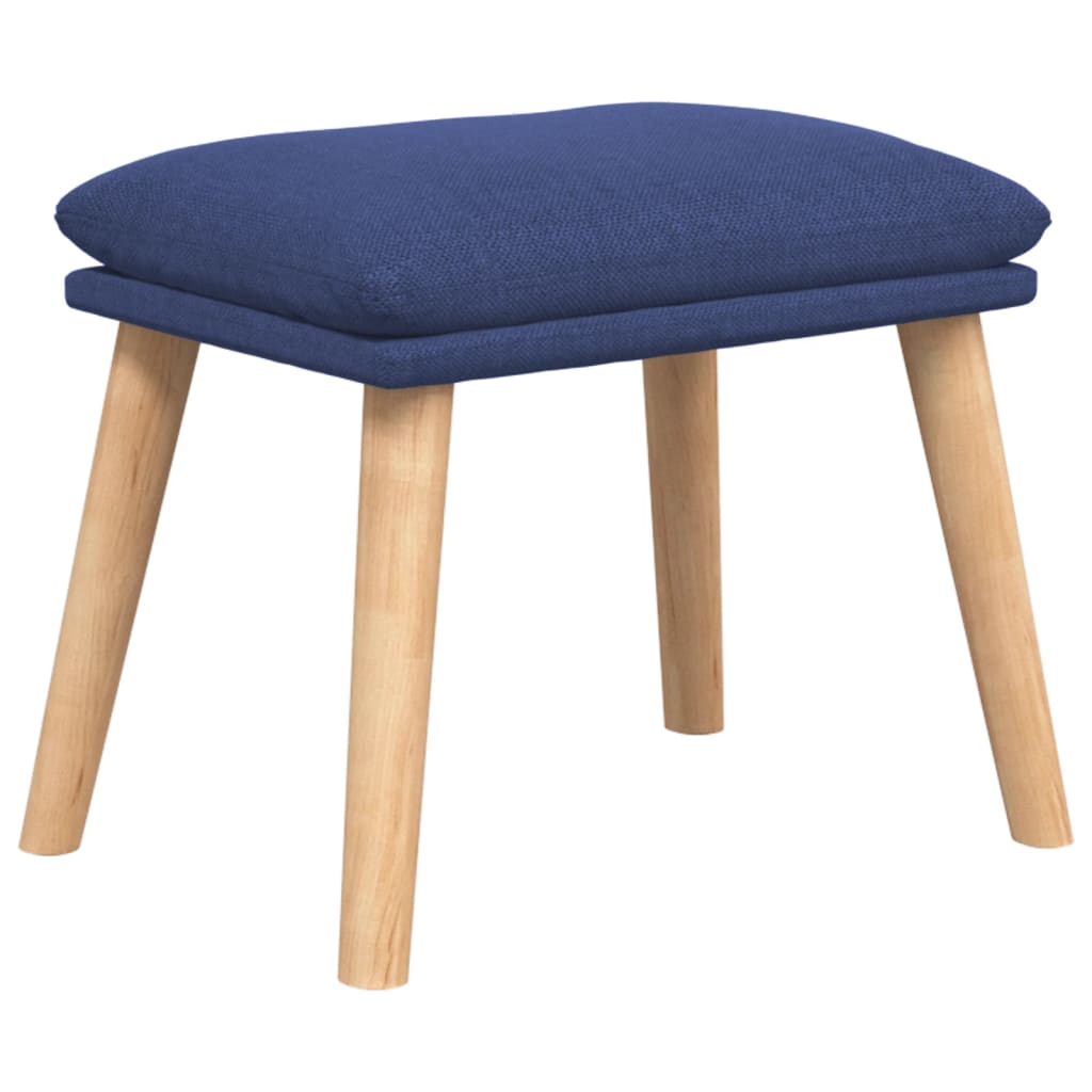 Relaxsessel mit Hocker Blau Stoff