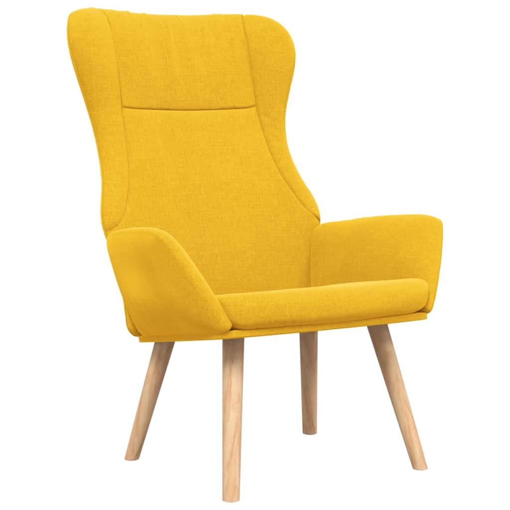 Relaxsessel mit Hocker Senfgelb Stoff