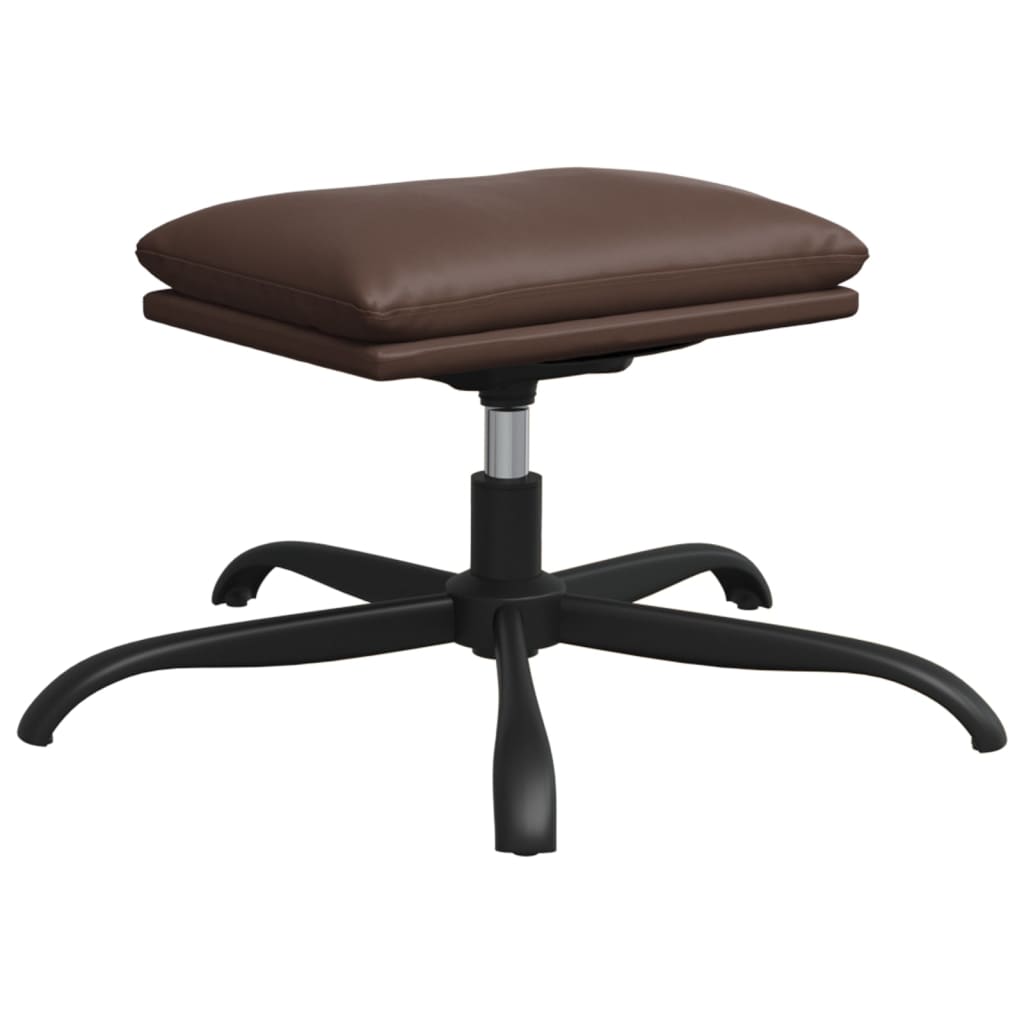 Relaxsessel mit Hocker Glänzend Braun Kunstleder