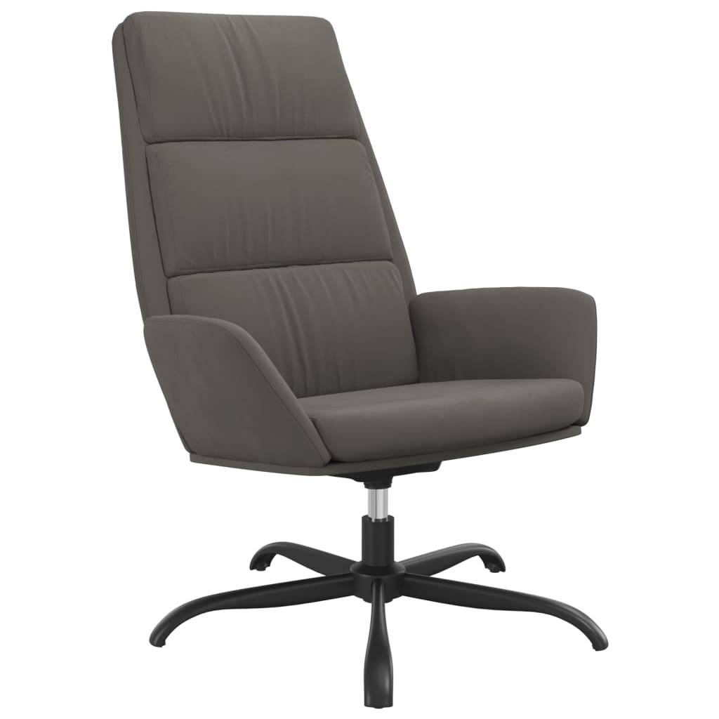 Relaxsessel mit Hocker Dunkelgrau Samt