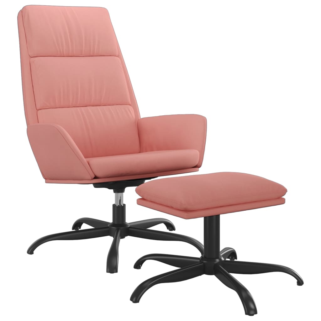 Relaxsessel mit Hocker Rosa Samt