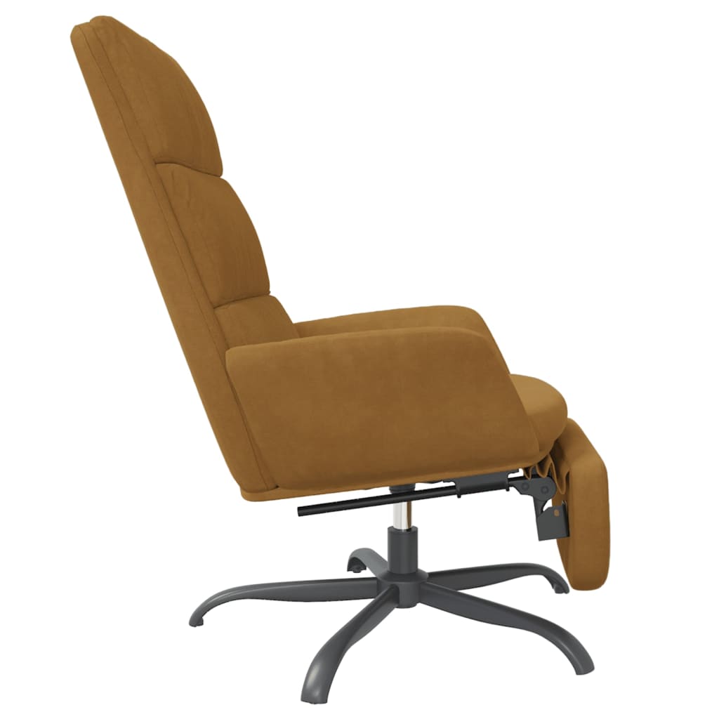 Relaxsessel mit Fußstütze Braun Samt