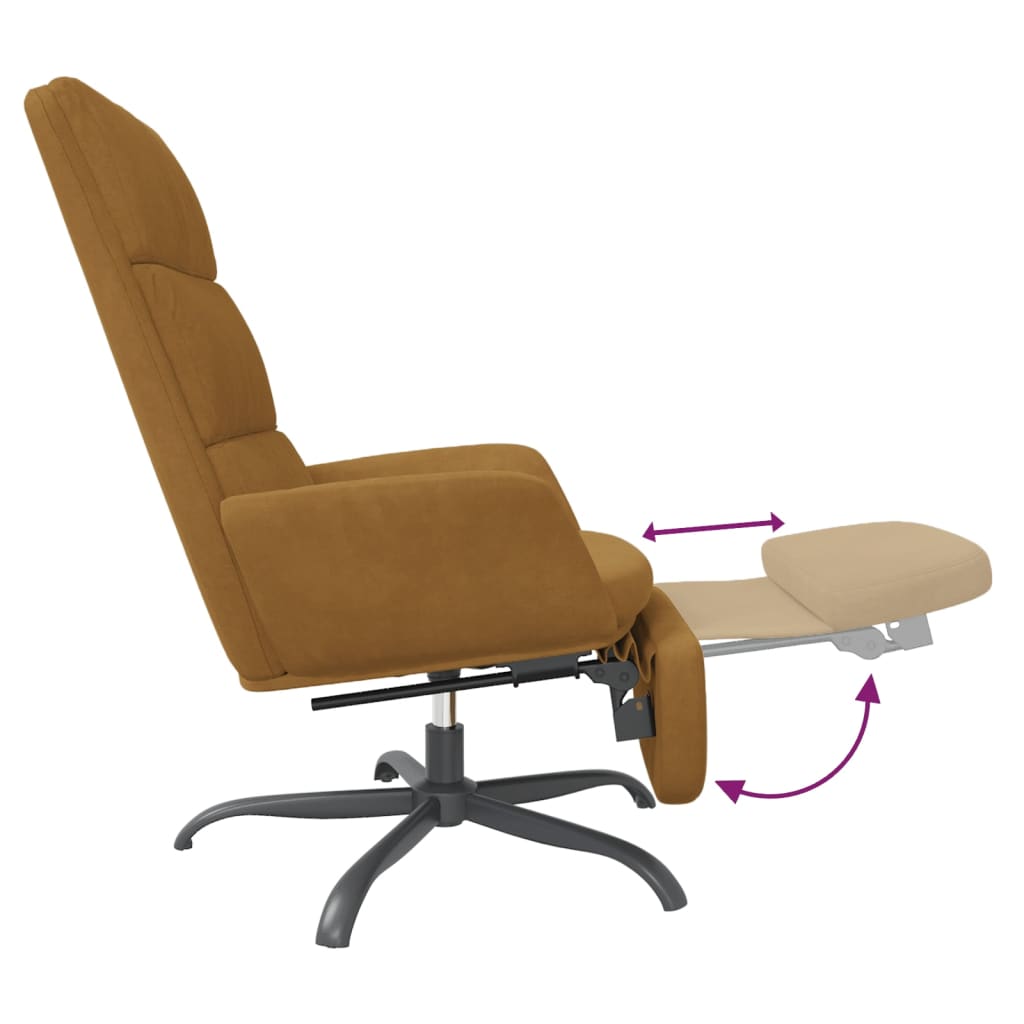 Relaxsessel mit Fußstütze Braun Samt
