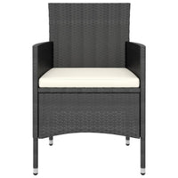 Thumbnail for 3-tlg. Garten-Essgruppe Poly Rattan Schwarz