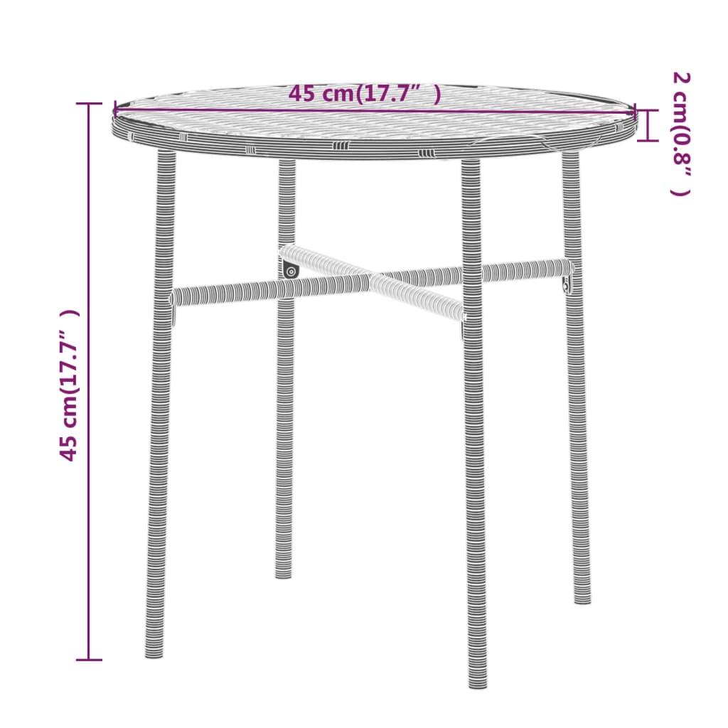 3-tlg. Garten-Essgruppe Poly Rattan Schwarz