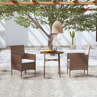 Thumbnail for 3-tlg. Garten-Essgruppe Poly Rattan Braun