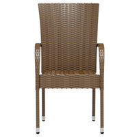 Thumbnail for 3-tlg. Garten-Essgruppe Poly Rattan Braun