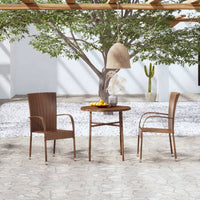 Thumbnail for 3-tlg. Garten-Essgruppe Poly Rattan Braun