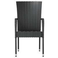 Thumbnail for 3-tlg. Garten-Essgruppe Poly Rattan Schwarz