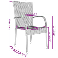 Thumbnail for 3-tlg. Garten-Essgruppe Poly Rattan Schwarz