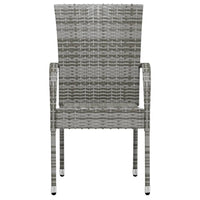 Thumbnail for 3-tlg. Garten-Essgruppe Poly Rattan Grau